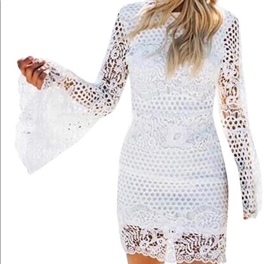 White lace/ bachelorette/ bridal/ summer dress